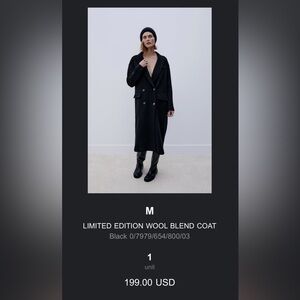 Limited edition Zara wool coat